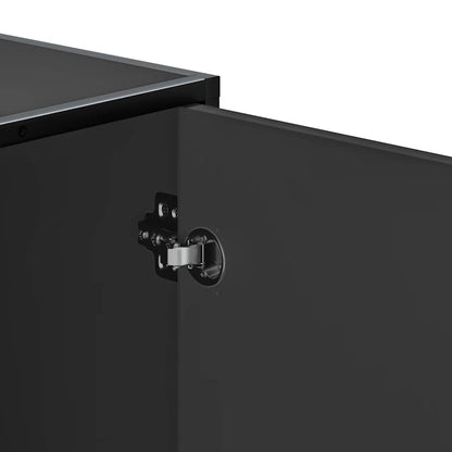 Scarpiera Nera 100x40x53,5 cm in Truciolato e Metallo | homemem39