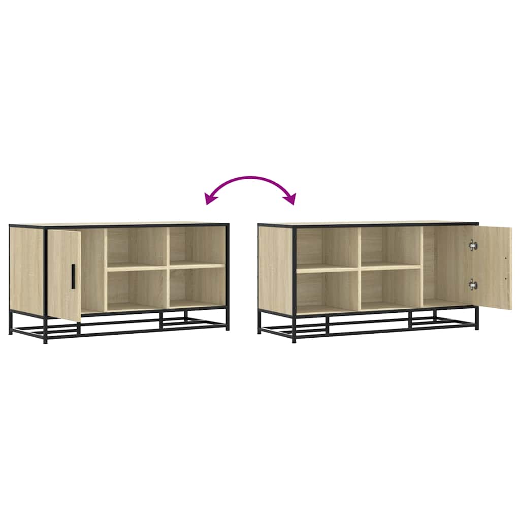 Scarpiera Sonoma Rovere 100x40x53,5 cm in Truciolato e Metallo | homemem39
