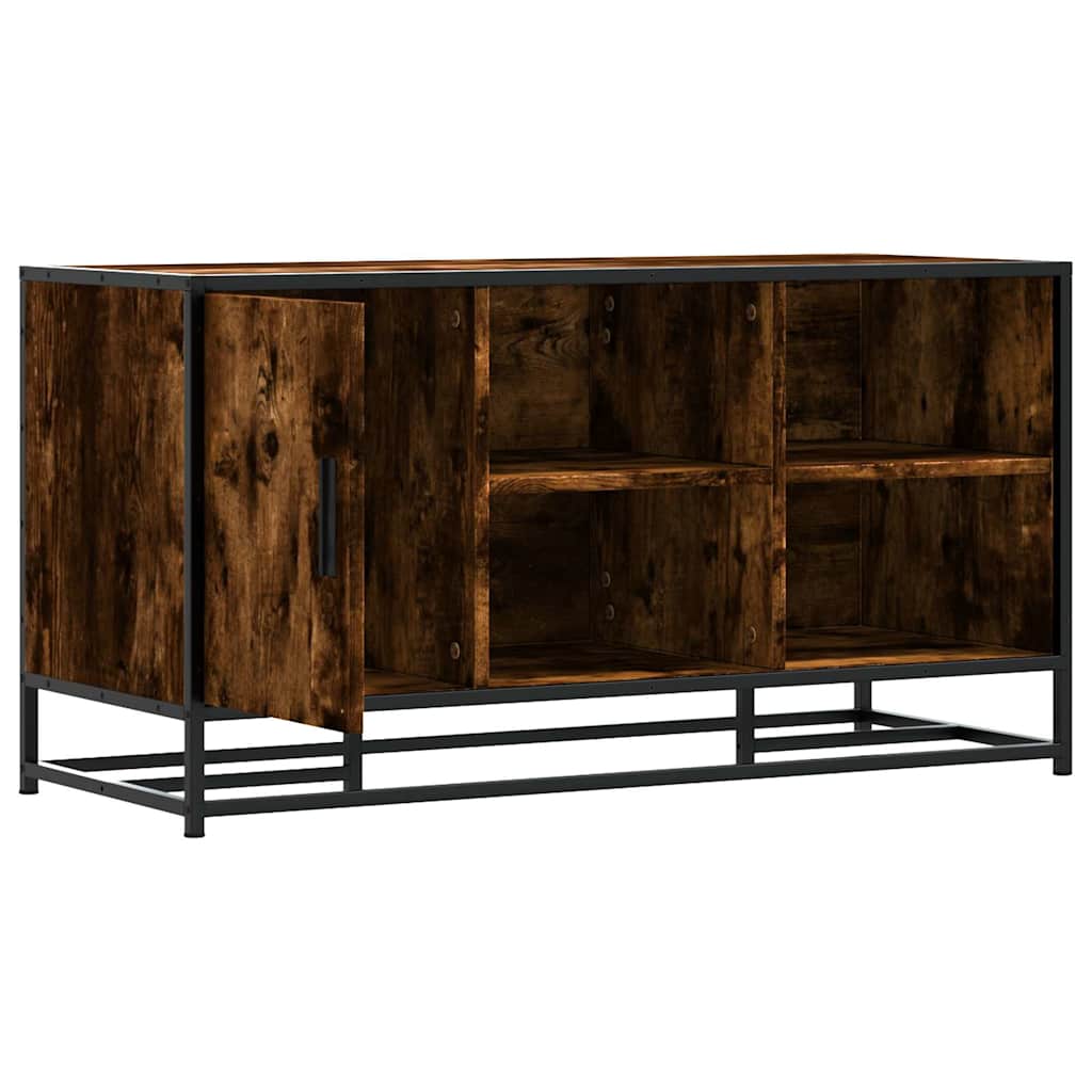 Scarpiera in Rovere Fumo 100x40x53,5 cm in Truciolato e Metallo | homemem39