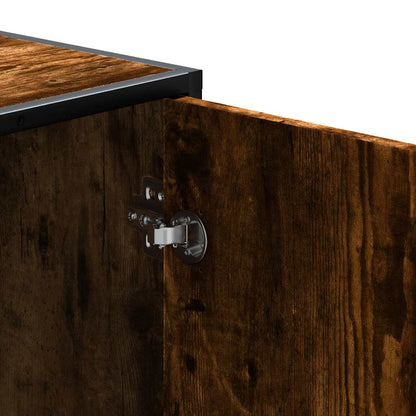 Scarpiera in Rovere Fumo 100x40x53,5 cm in Truciolato e Metallo | homemem39