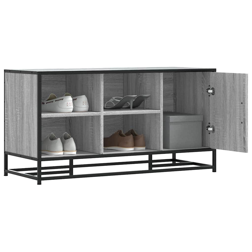 Scarpiera Grigia Sonoma 100x40x53,5 cm in Truciolato e Metallo | homemem39
