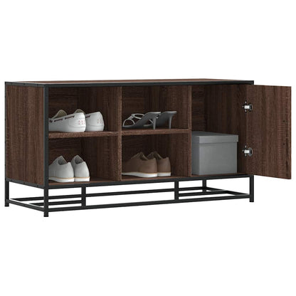 Scarpiera Rovere Marrone 100x40x53,5 cm in Truciolato e Metallo | homemem39
