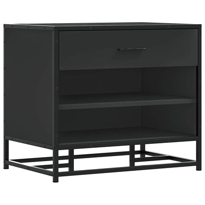 Panca Portaoggetti Nera 60x40x53,5 cm Multistrato e Metallo | homemem39