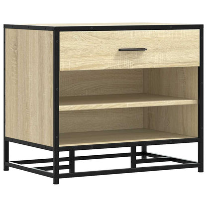 Panca Portaoggetti Rovere Sonoma Legno Multistrato e Metallo | homemem39