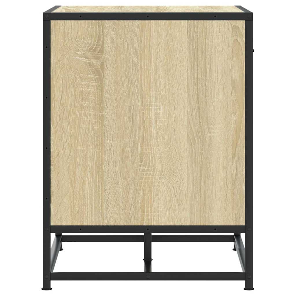 Panca Portaoggetti Rovere Sonoma Legno Multistrato e Metallo | homemem39