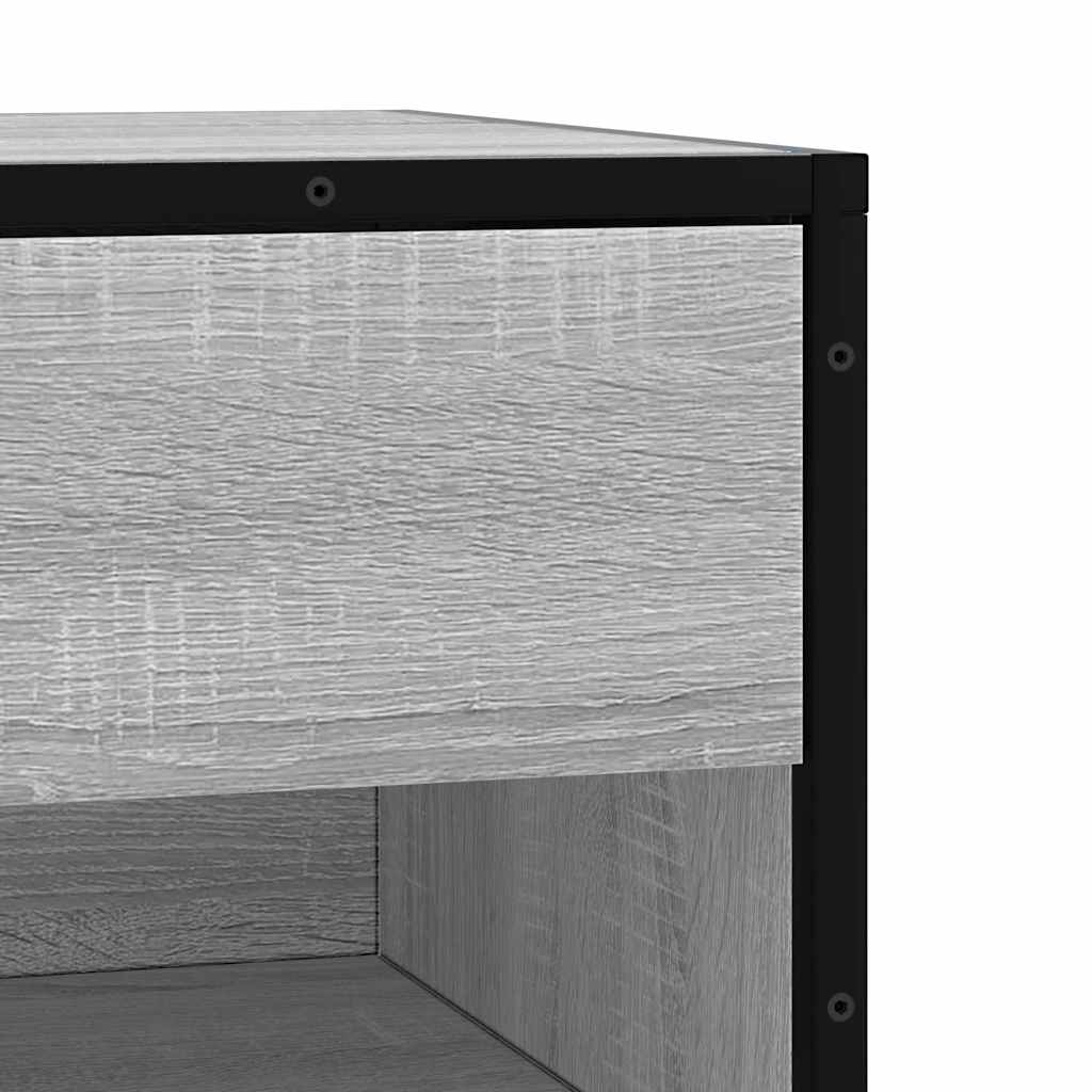 Panca Portaoggetti Grigio Sonoma Legno Multistrato e Metallo | homemem39