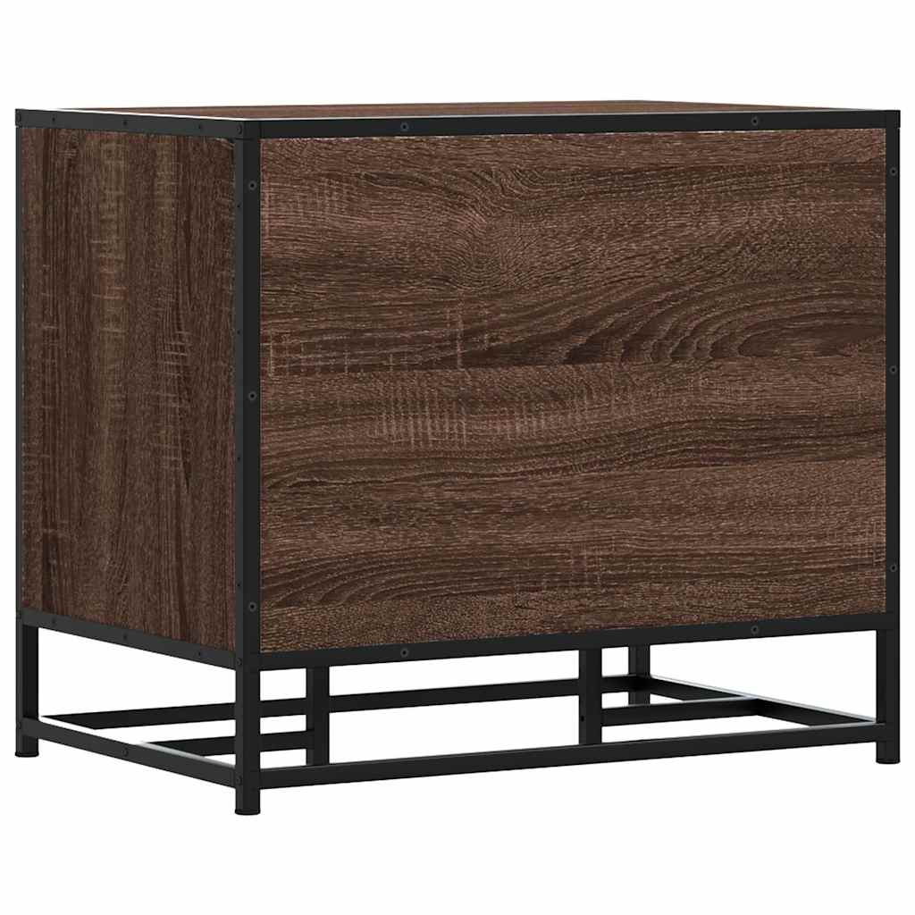 Panca Portaoggetti Rovere Marrone Legno Multistrato e Metallo | homemem39