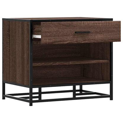 Panca Portaoggetti Rovere Marrone Legno Multistrato e Metallo | homemem39