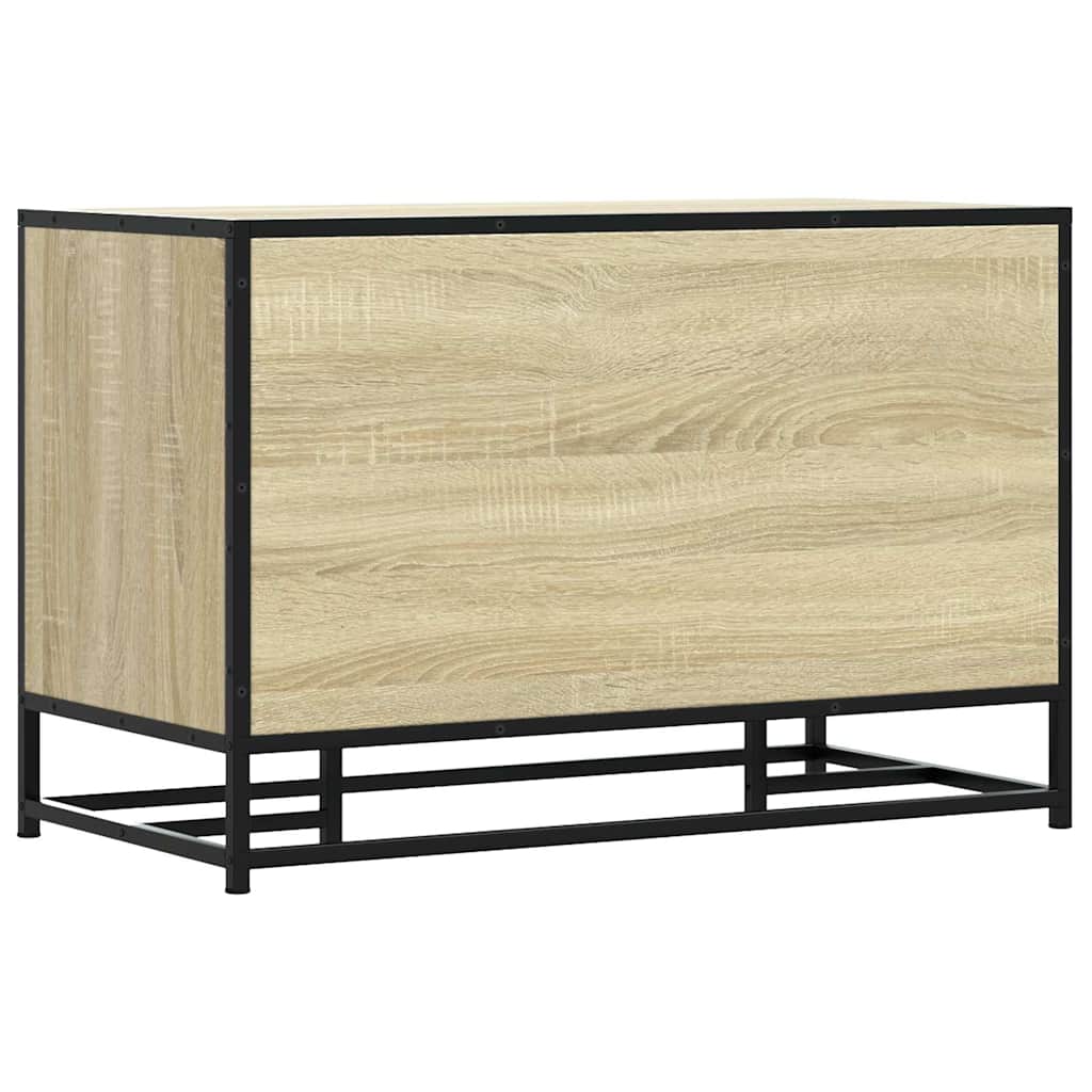 Panca Portaoggetti Rovere Sonoma Legno Multistrato e Metallo | homemem39