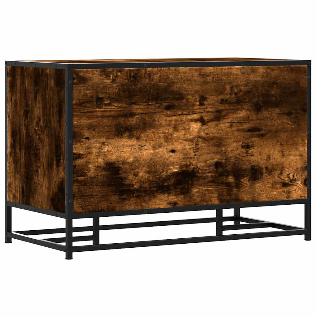 Panca Portaoggetti Rovere Fumo Legno Multistrato e Metallo | homemem39