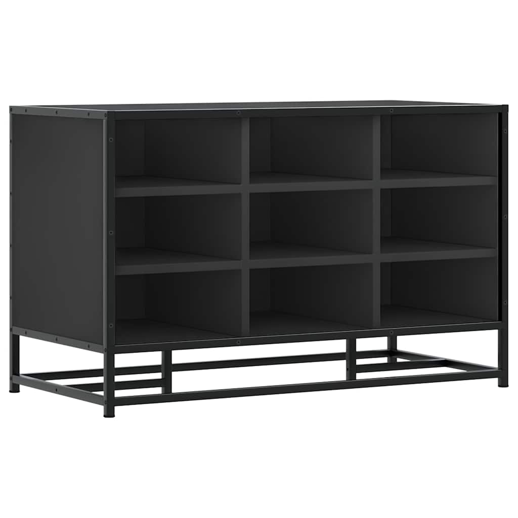Scarpiera Nera 84x40x53,5 cm in Truciolato e Metallo | homemem39