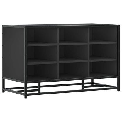 Scarpiera Nera 84x40x53,5 cm in Truciolato e Metallo | homemem39