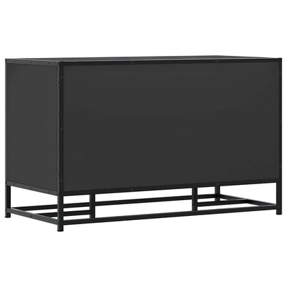 Scarpiera Nera 84x40x53,5 cm in Truciolato e Metallo | homemem39