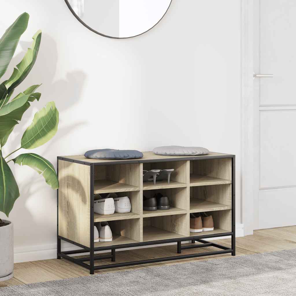 Scarpiera Sonoma Rovere 84x40x53,5 cm in Truciolato e Metallo | homemem39