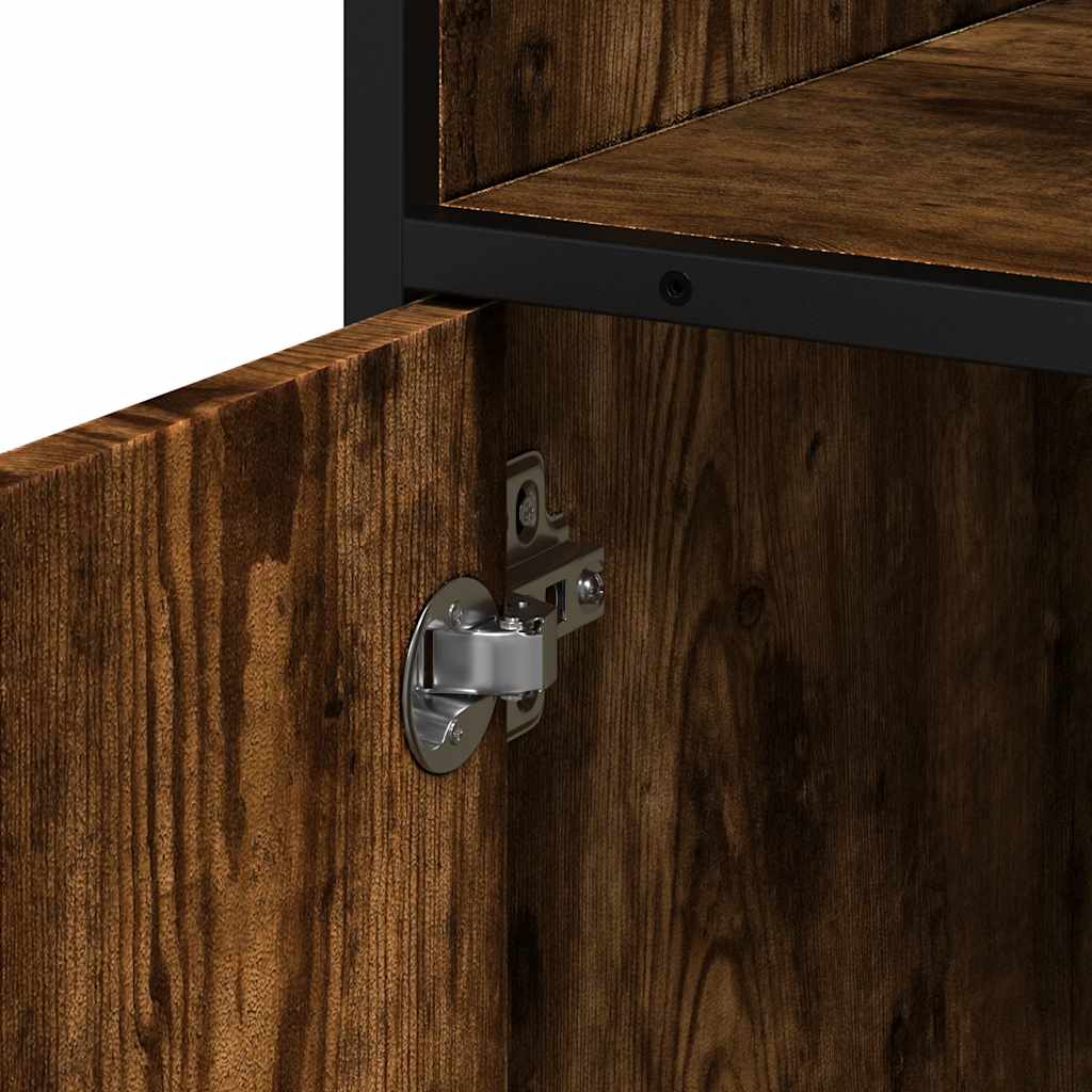 Armadietto Bagno Rovere Fumo 35x37,5x100 cm Legno Multistrato | homemem39