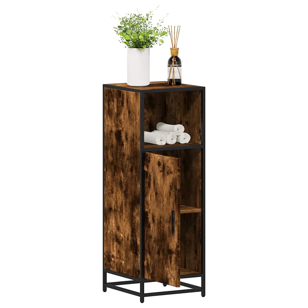 Armadietto Bagno Rovere Fumo 35x37,5x100 cm Legno Multistrato | homemem39
