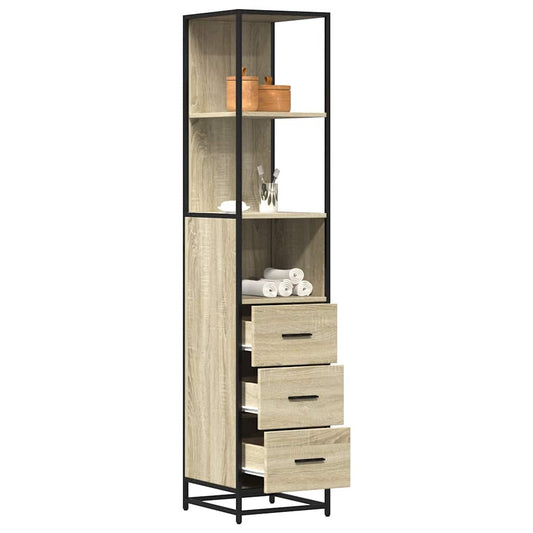 Armadietto Bagno Rovere Sonoma 35x37,5x166 cm Legno Multistrato | homemem39