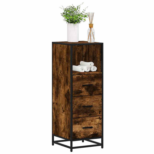 Armadietto Bagno Rovere Fumo 35x37,5x100cm in Legno Multistrato | homemem39