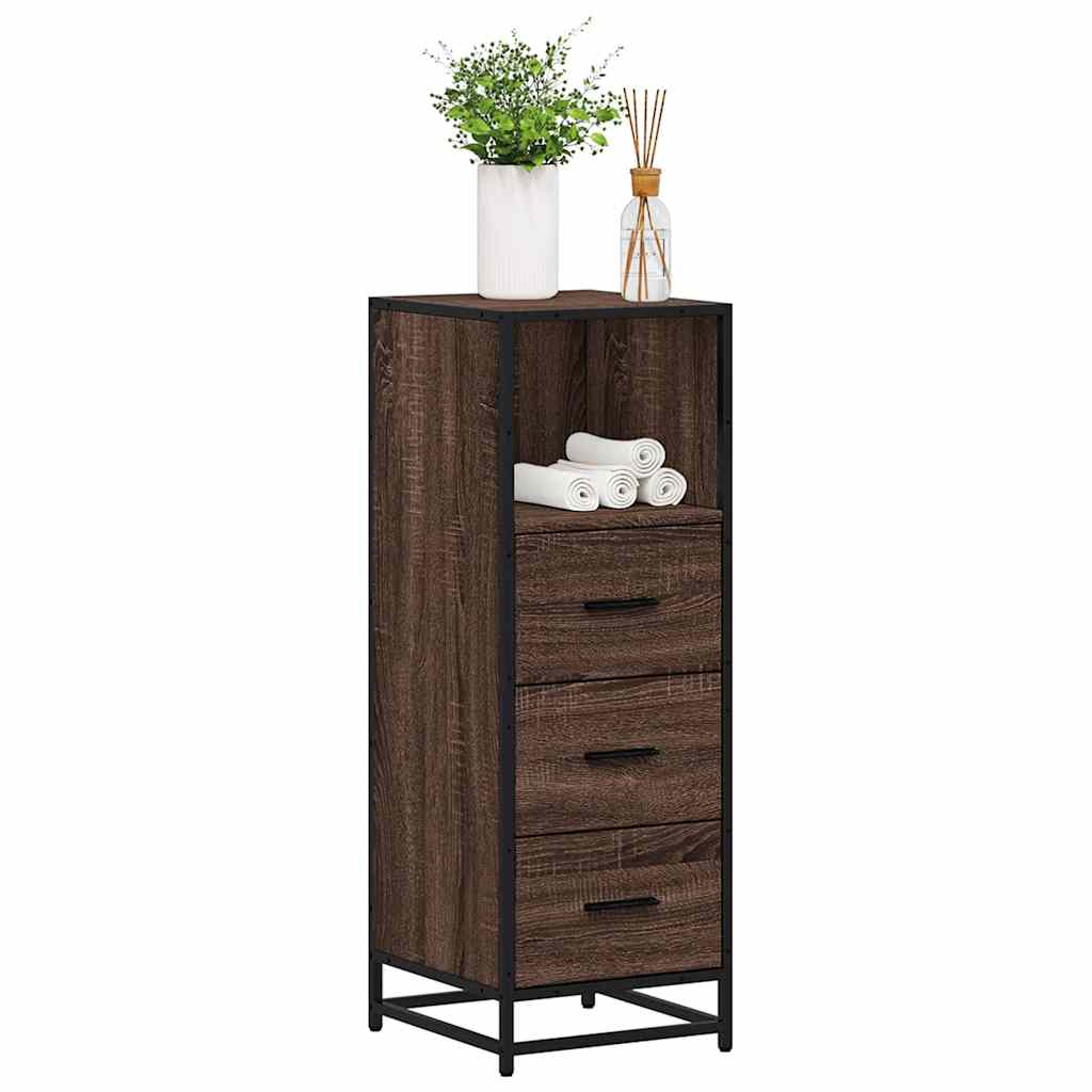 Armadietto Bagno Rovere Marrone 35x37,5x100cm Legno Multistrato | homemem39