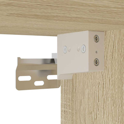 Mobiletto con specchio per bagno in rovere Sonoma 65x20x60 cm in legno ingegnerizzato | homemem39