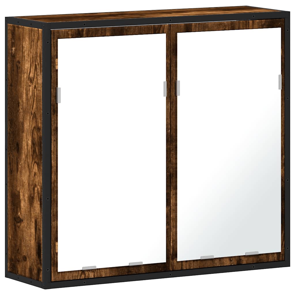 Mobile Bagno Specchio Rovere Fumo 65x20x60 cm Legno Multistrato | homemem39