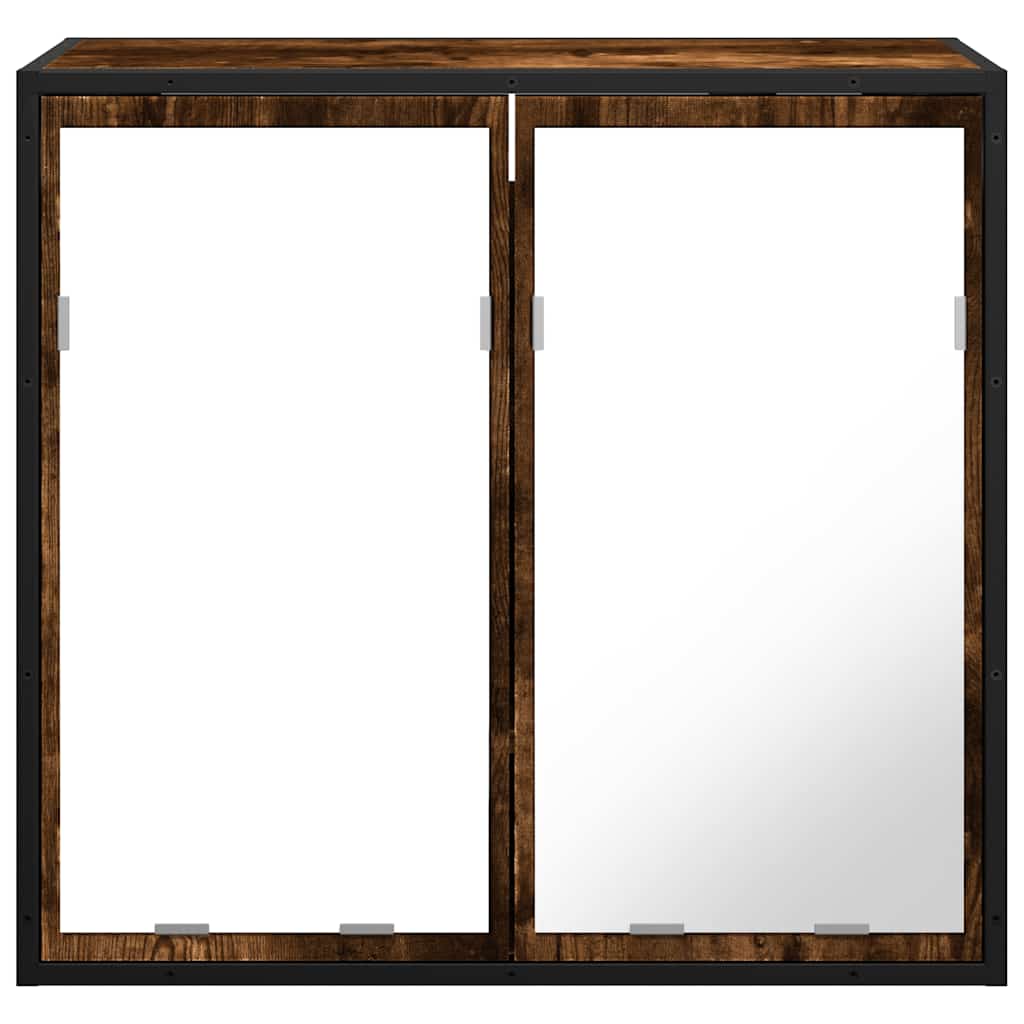 Mobile Bagno Specchio Rovere Fumo 65x20x60 cm Legno Multistrato | homemem39