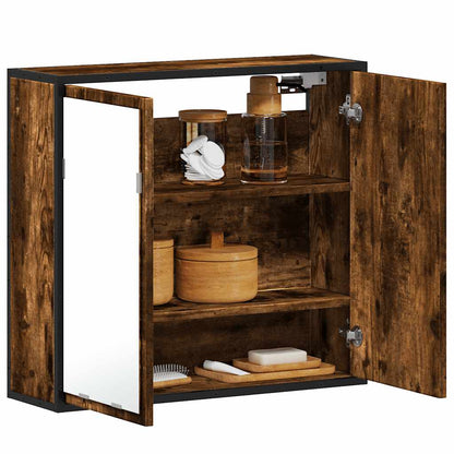 Mobile Bagno Specchio Rovere Fumo 65x20x60 cm Legno Multistrato | homemem39