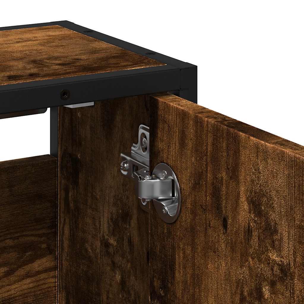 Mobile Bagno Specchio Rovere Fumo 65x20x60 cm Legno Multistrato | homemem39