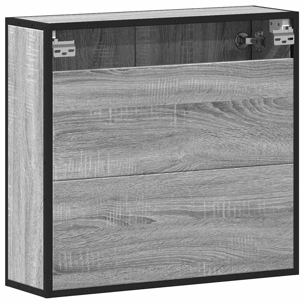 Mobile Specchio da Bagno Grigio Sonoma 65x20x60 cm Multistrato | homemem39