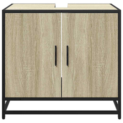 Mobiletto per Lavabo da Bagno Rovere Sonoma 65x33x60 cm Legno Massello | homemem39