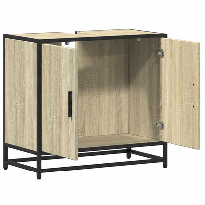 Mobiletto per Lavabo da Bagno Rovere Sonoma 65x33x60 cm Legno Massello | homemem39