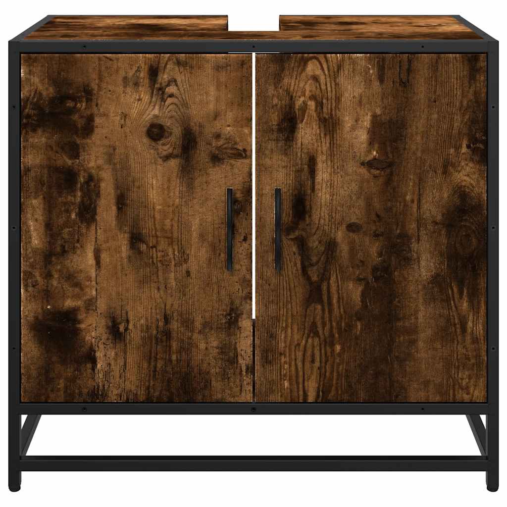 Mobile Lavabo Bagno Rovere Fumo 65x33x60 cm Legno Multistrato | homemem39