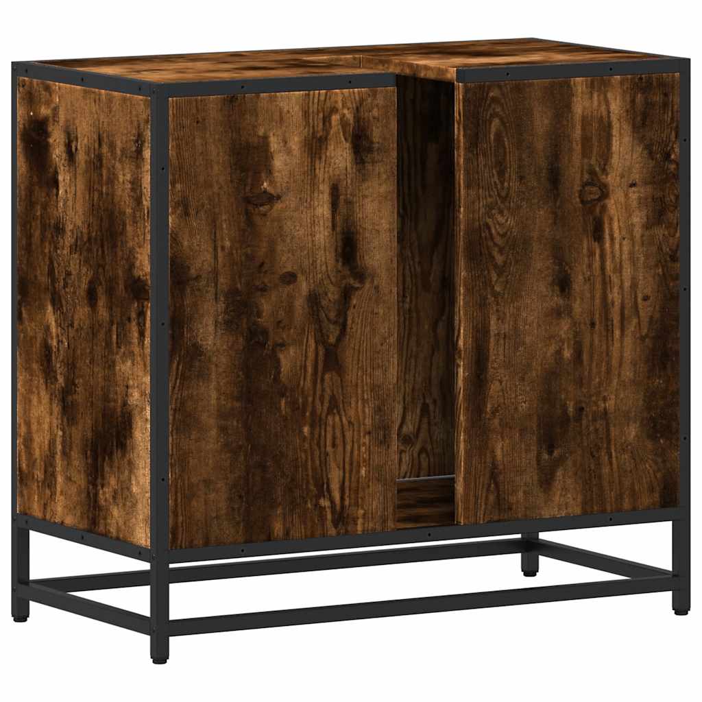 Mobile Lavabo Bagno Rovere Fumo 65x33x60 cm Legno Multistrato | homemem39