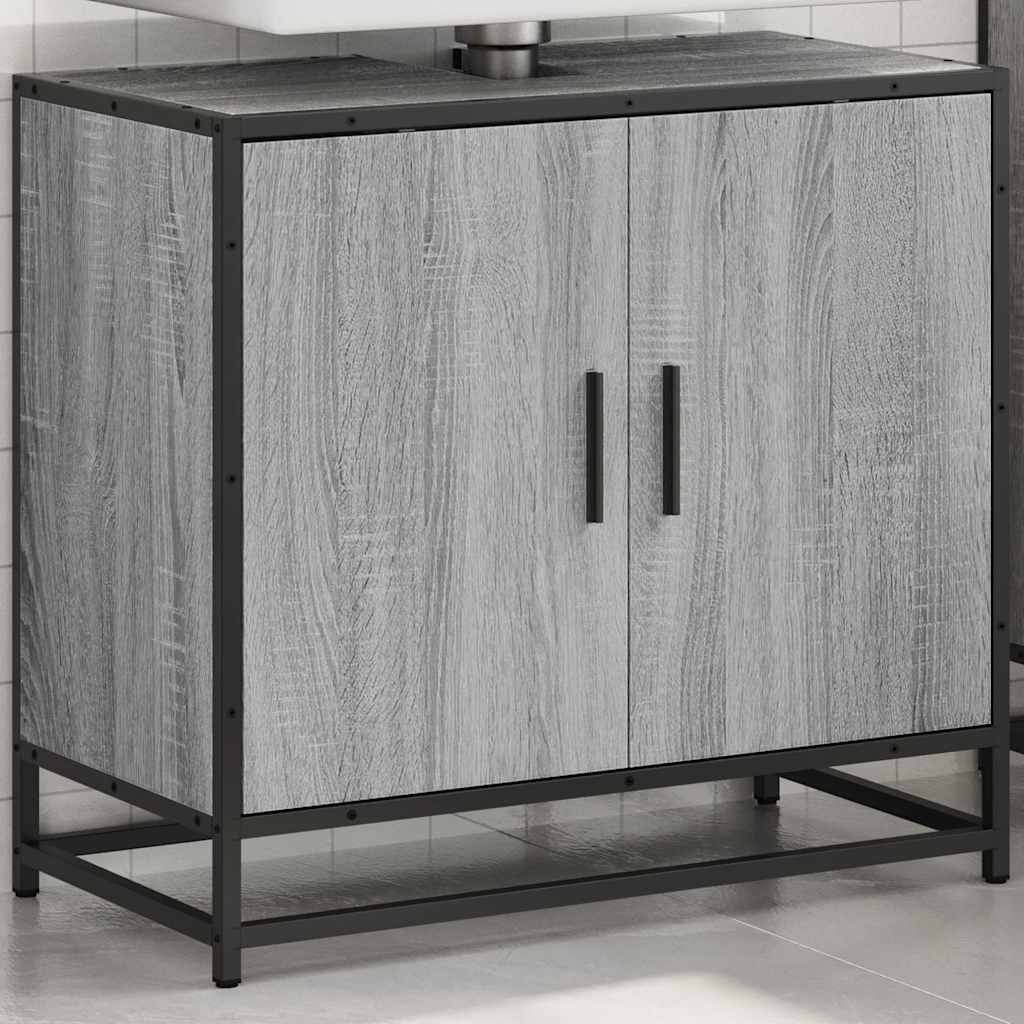 Mobile Lavabo Bagno Grigio Sonoma 65x33x60 cm Legno Multistrato | homemem39