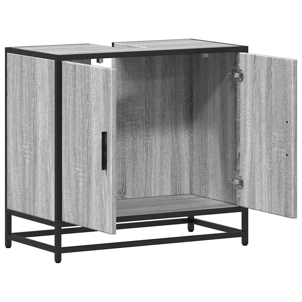 Mobile Lavabo Bagno Grigio Sonoma 65x33x60 cm Legno Multistrato | homemem39
