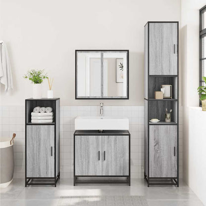 Mobile Lavabo Bagno Grigio Sonoma 65x33x60 cm Legno Multistrato | homemem39