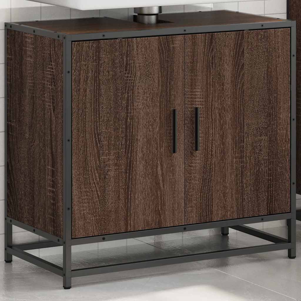 Mobile Lavabo Bagno Rovere Marrone 65x33x60cm Legno Multistrato | homemem39