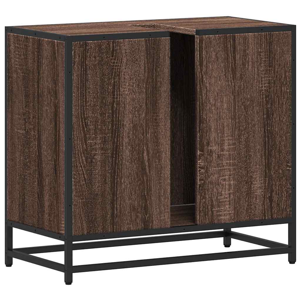 Mobile Lavabo Bagno Rovere Marrone 65x33x60cm Legno Multistrato | homemem39