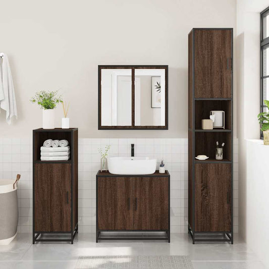 Mobile Lavabo Bagno Rovere Marrone 65x33x60cm Legno Multistrato | homemem39