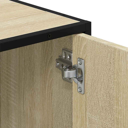 Mobiletto per Lavabo da Bagno Rovere Sonoma 90x33x60 cm Legno Massello | homemem39