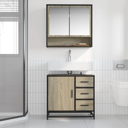 Mobile Lavabo da Bagno Rovere Sonoma 65x33x60 cm in Truciolato