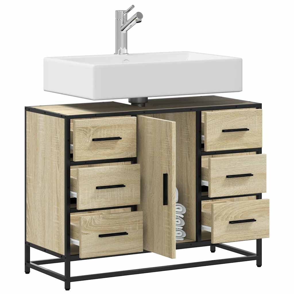 Mobile Lavabo Bagno Rovere Sonoma 60x30x60 cm Legno Multistrato