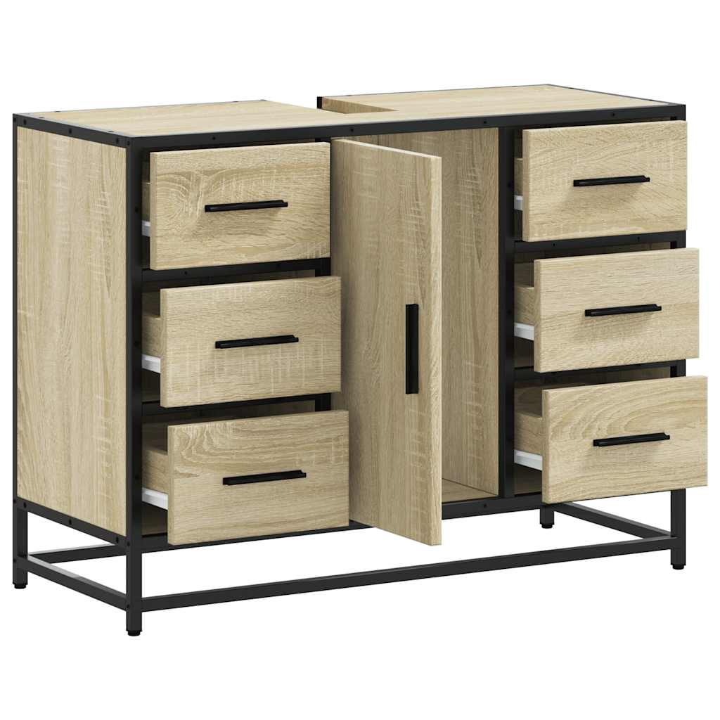 Mobile Lavabo Bagno Rovere Sonoma 60x30x60 cm Legno Multistrato