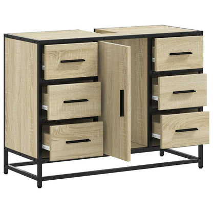 Mobile Lavabo Bagno Rovere Sonoma 60x30x60 cm Legno Multistrato