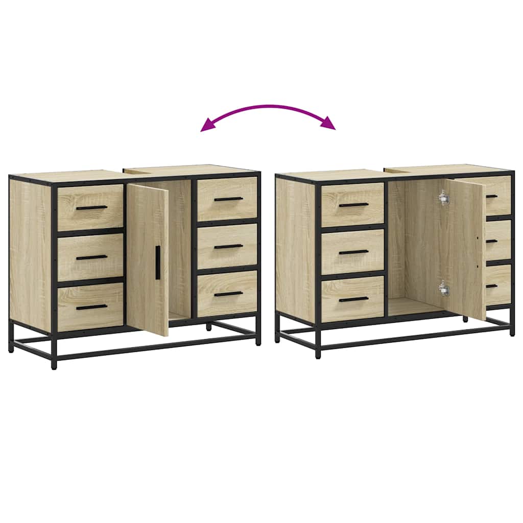 Mobile Lavabo Bagno Rovere Sonoma 60x30x60 cm Legno Multistrato