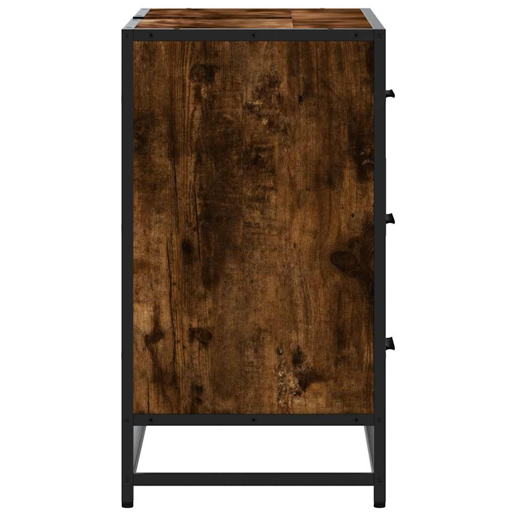 Mobile Lavabo Bagno Rovere Fumo 60x30x60 cm Legno Multistrato