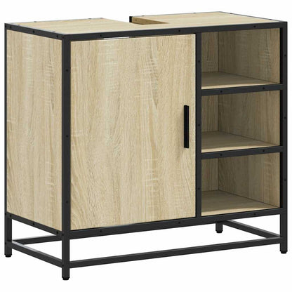 Mobiletto per Lavabo da Bagno Rovere Sonoma 65x33x60 cm Legno Massello | homemem39