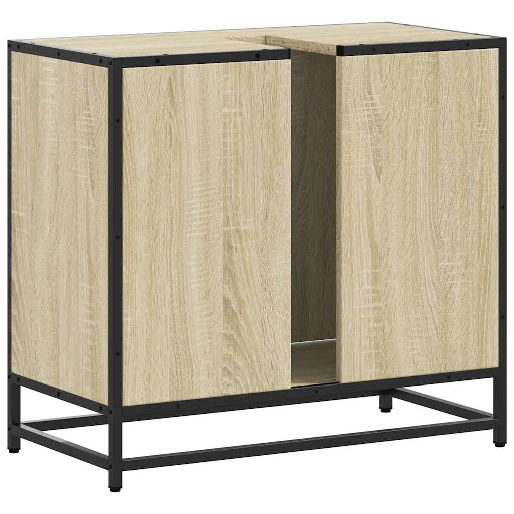 Mobiletto per Lavabo da Bagno Rovere Sonoma 65x33x60 cm Legno Massello | homemem39