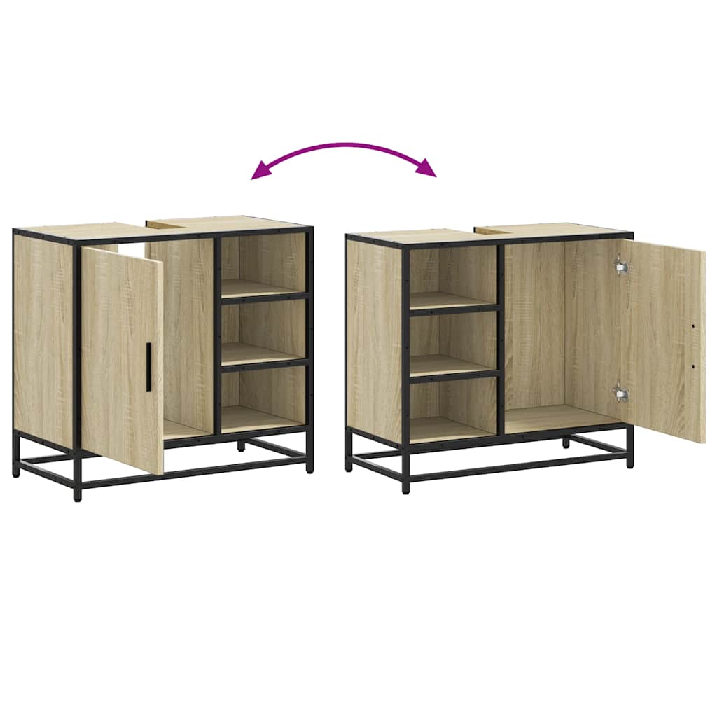 Mobiletto per Lavabo da Bagno Rovere Sonoma 65x33x60 cm