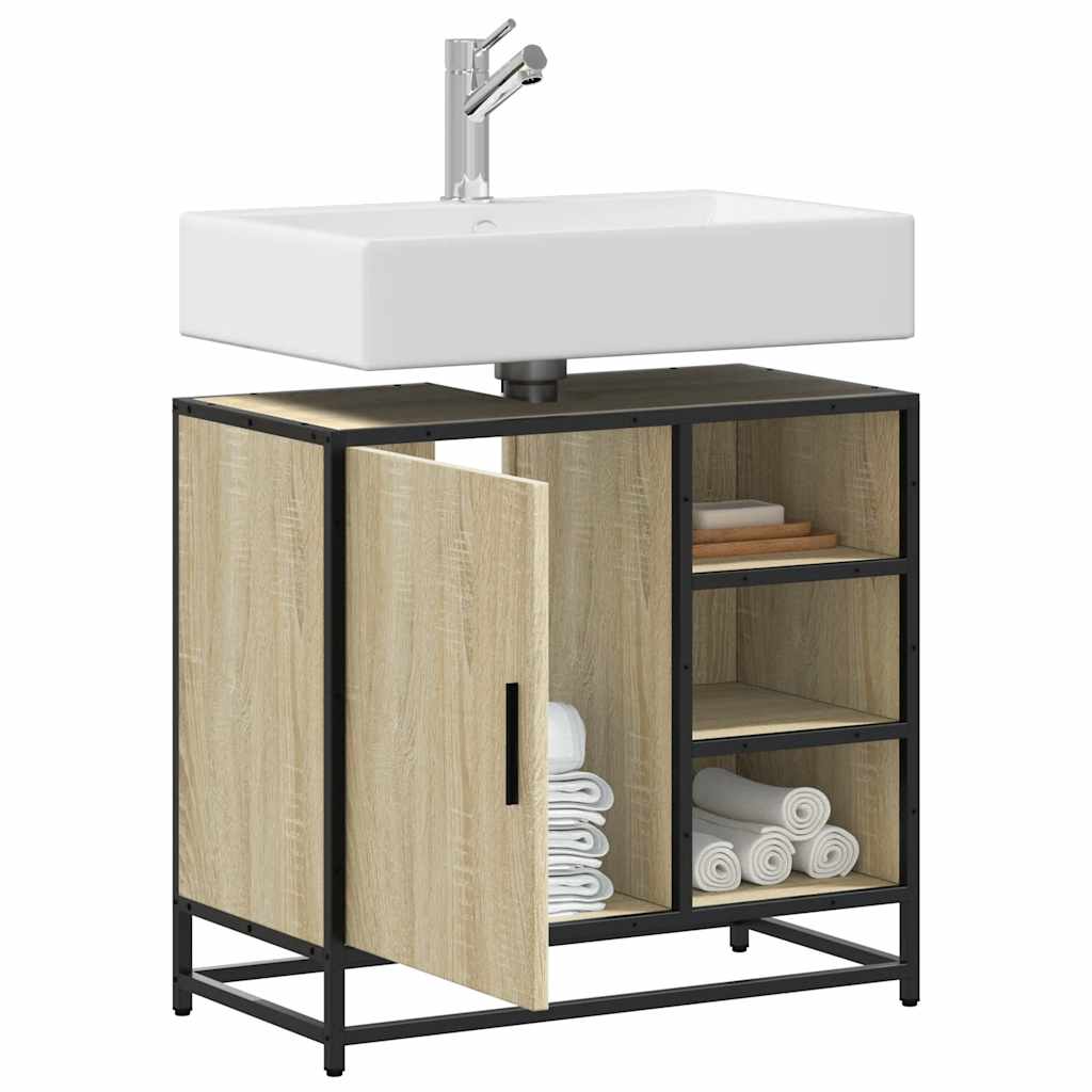 Mobiletto per Lavabo da Bagno Rovere Sonoma 65x33x60 cm